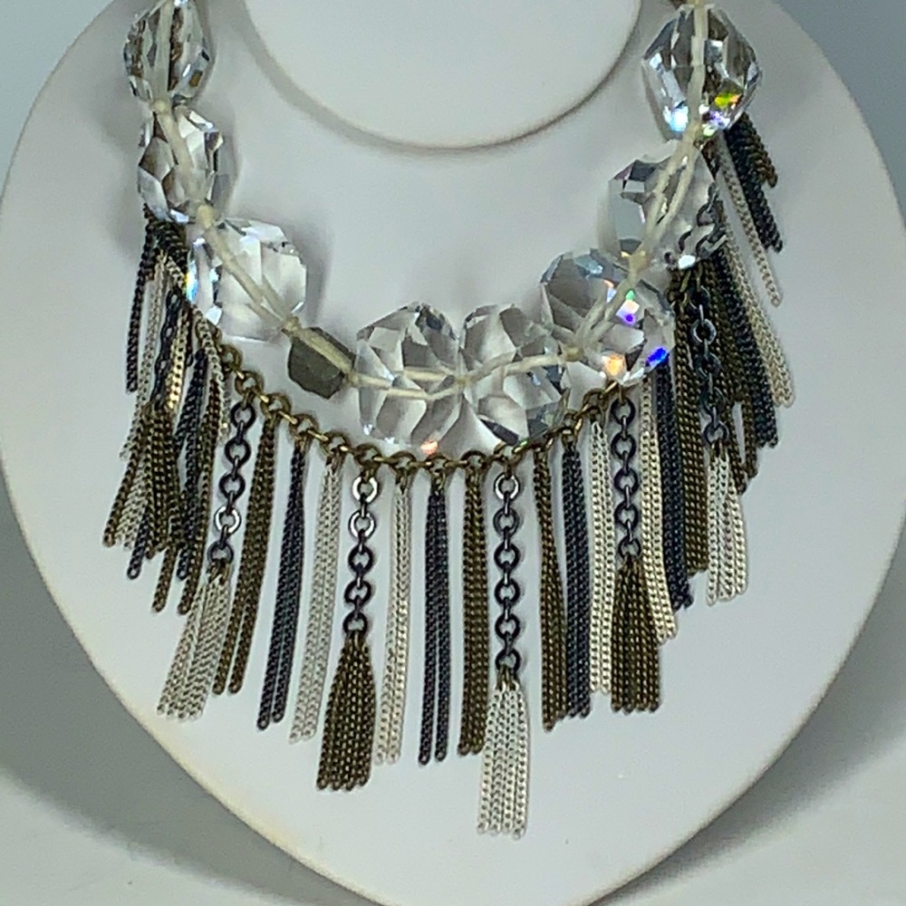 Silpada KR SET of 2 necklaces crystal Rocks KRN? & Fringe Benefits KRN0083